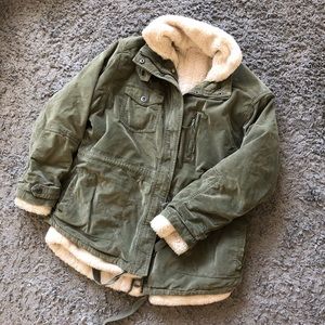 Faux Fur-Lined Anorak by Marrakech in Green